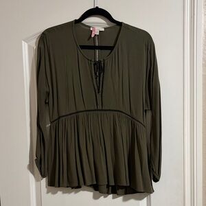 Ella Moss Deep Olive Blouse